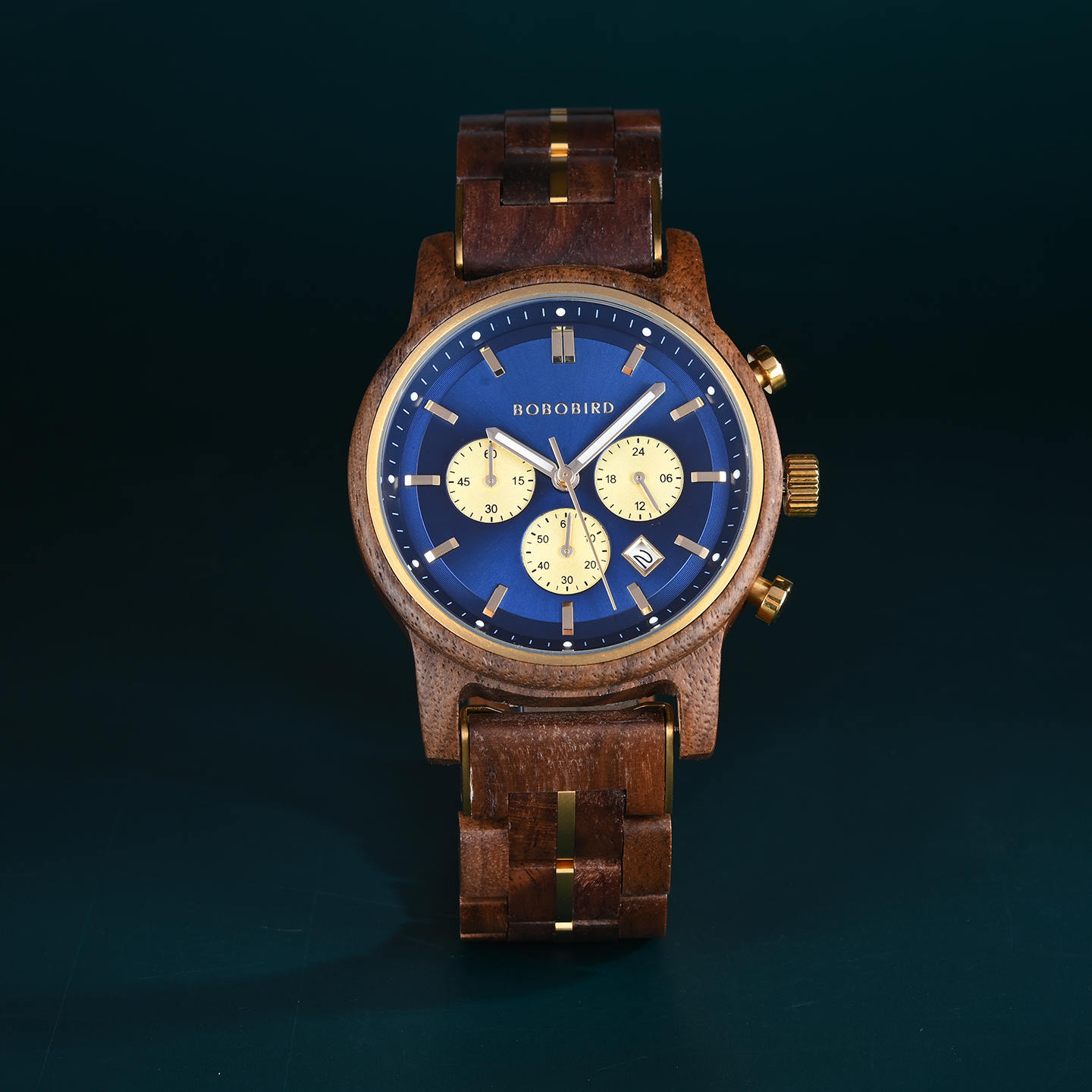 The Classic Collection Handmade Walnut Blue 44MM Limited Edition
