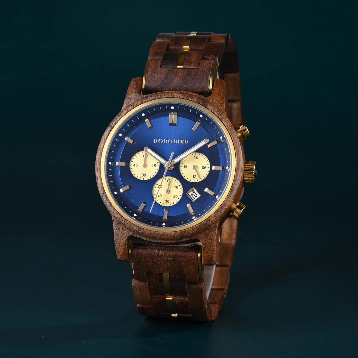 The Classic Collection Handmade Walnut Blue 44MM Limited Edition - Heroes_2