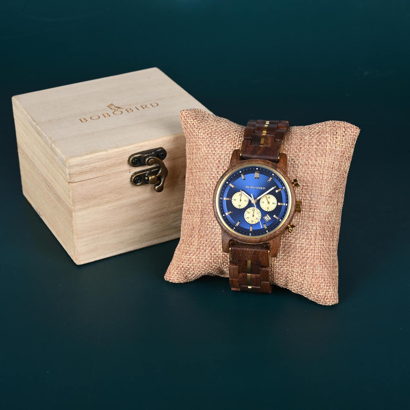 The Classic Collection Handmade Walnut Blue 44MM Limited Edition