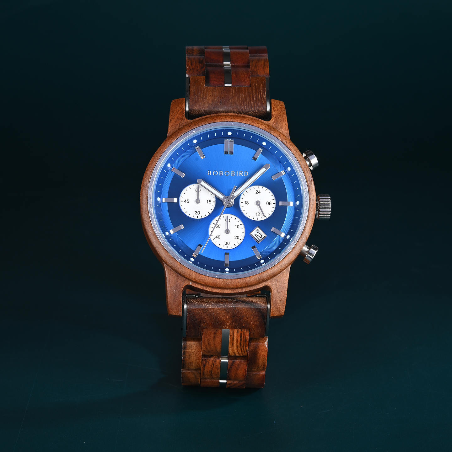 The Classic Collection Handmade Walnut Blue 44MM Limited Edition – Superhero 1