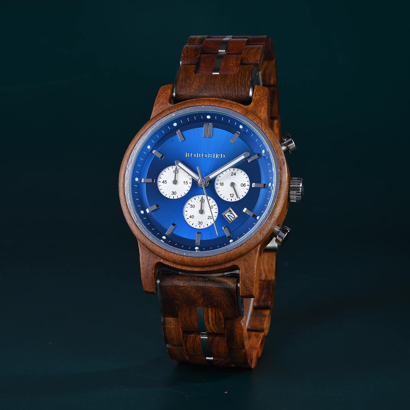 The Classic Collection Handmade Walnut Blue 44MM Limited Edition – Superhero