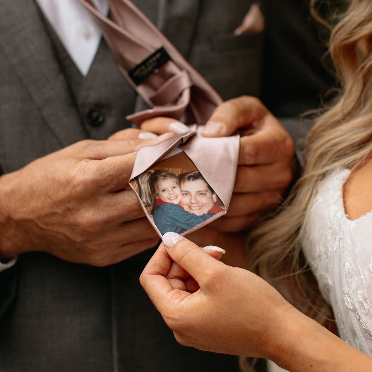 Custom Photo Tie Patch - Best Gift for Father of the Bride/Groom