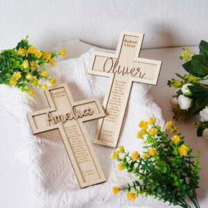 Personalized Baptism Cross wood sign (7)