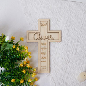 Personalized Baptism Cross wood sign (9)