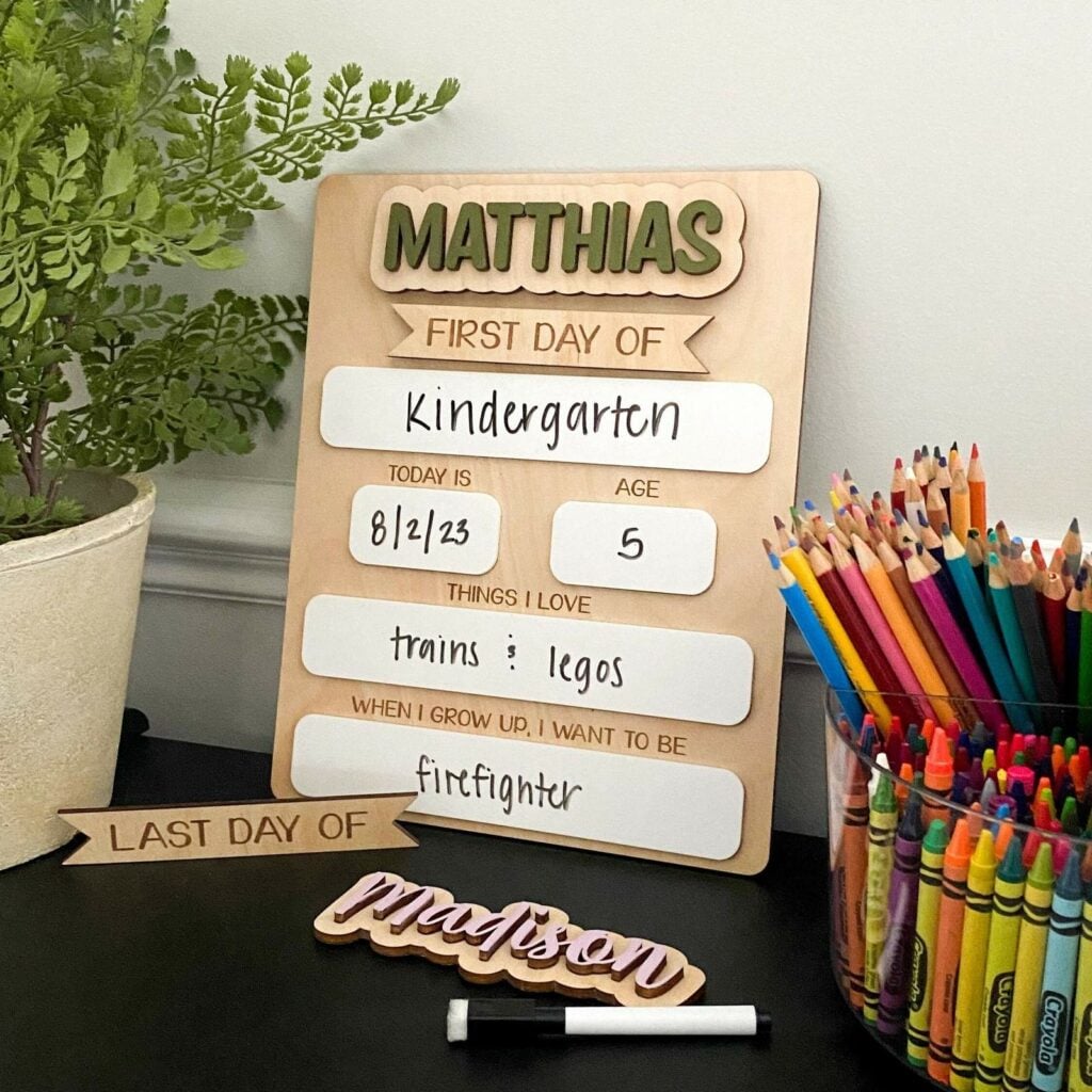 Personalized First Day of School Sign