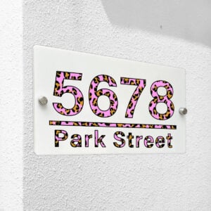 Custom Leopard House Number Sign