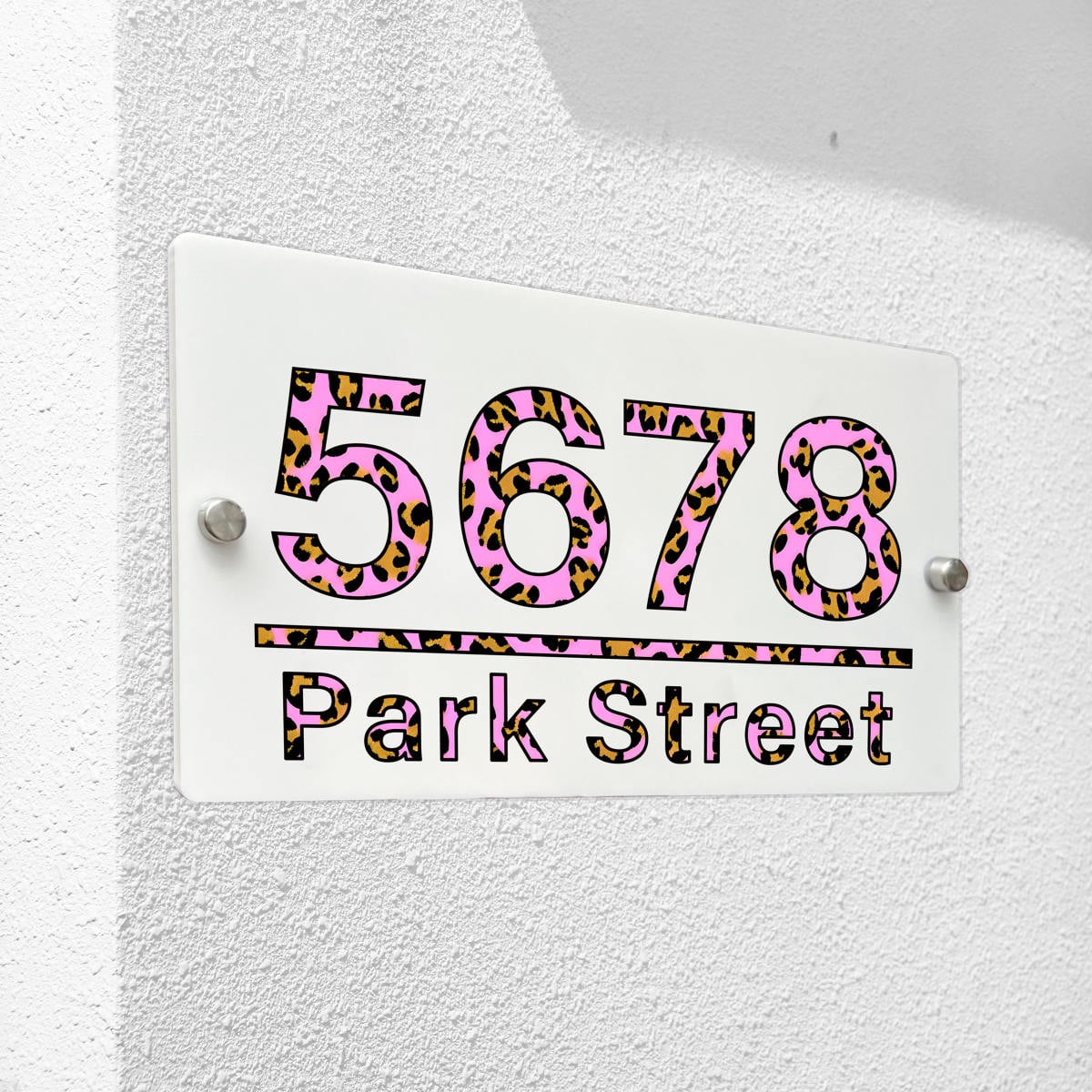 Custom Leopard House Number Sign