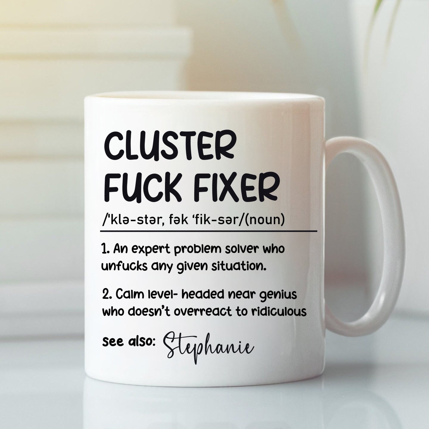 Bobo Bird Cluster F*Ck Fixer Problem Solver - Fun Gift For Coworkers - Personalized Mug