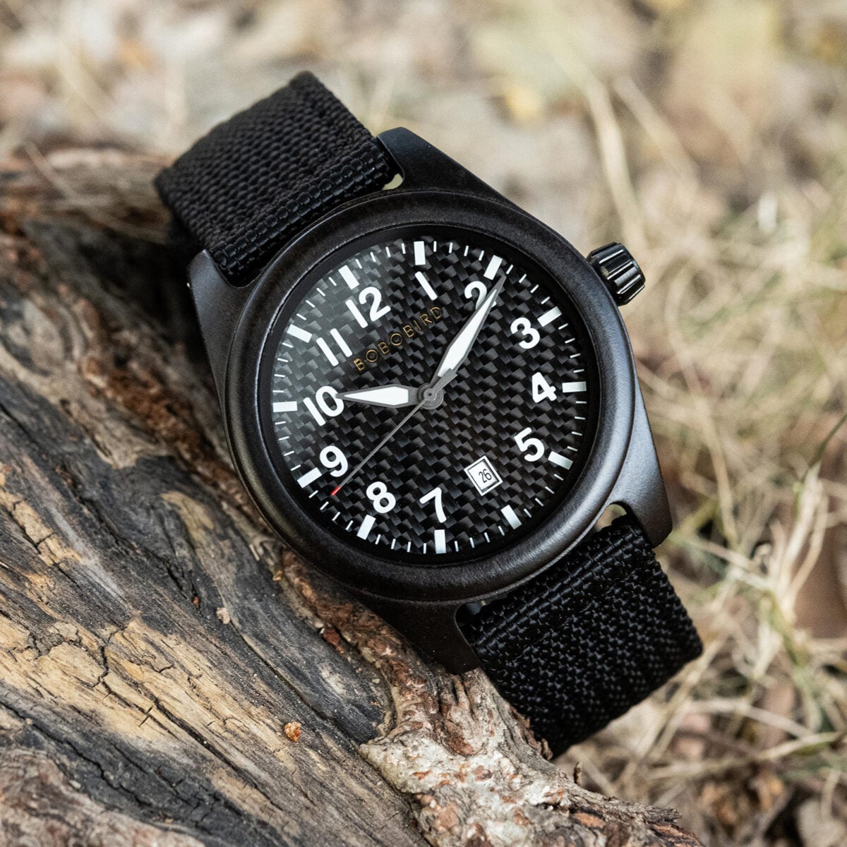 BOBOBIRD All Black Wood Case Nylon Band Watch_23 BOBOBIRD All Black Wood Case Nylon Band Watch_23