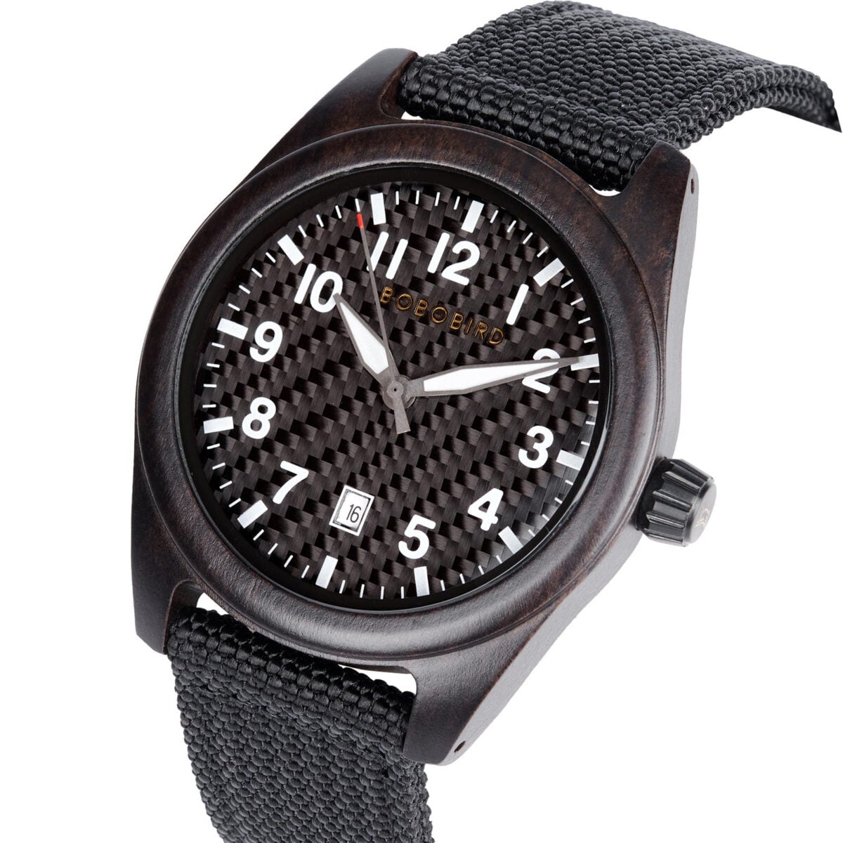 BOBOBIRD All Black Wood Case Nylon Band Watch_4 BOBOBIRD All Black Wood Case Nylon Band Watch_4