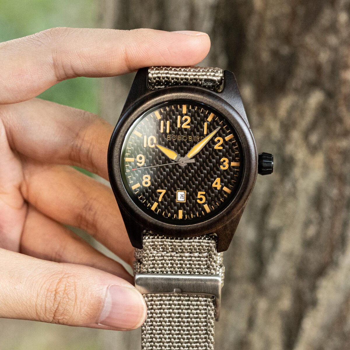BOBOBIRD Ebony Wood Case Black Nylon Watch_2 BOBOBIRD Ebony Wood Case Black Nylon Watch_2