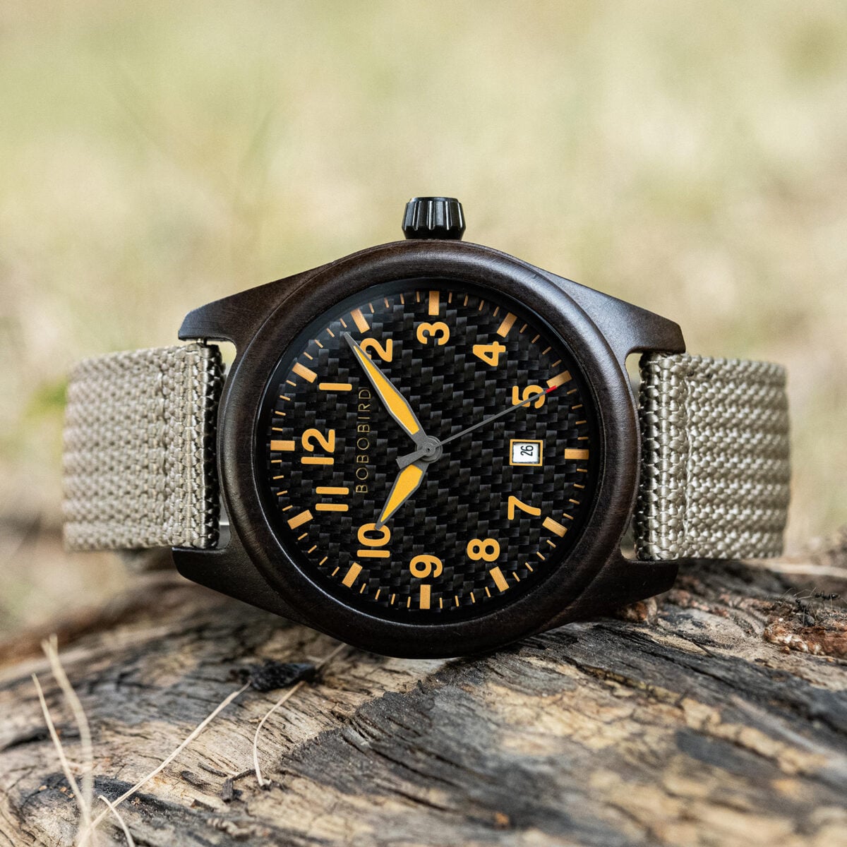 BOBOBIRD Ebony Wood Case Black Nylon Watch_7 BOBOBIRD Ebony Wood Case Black Nylon Watch_7