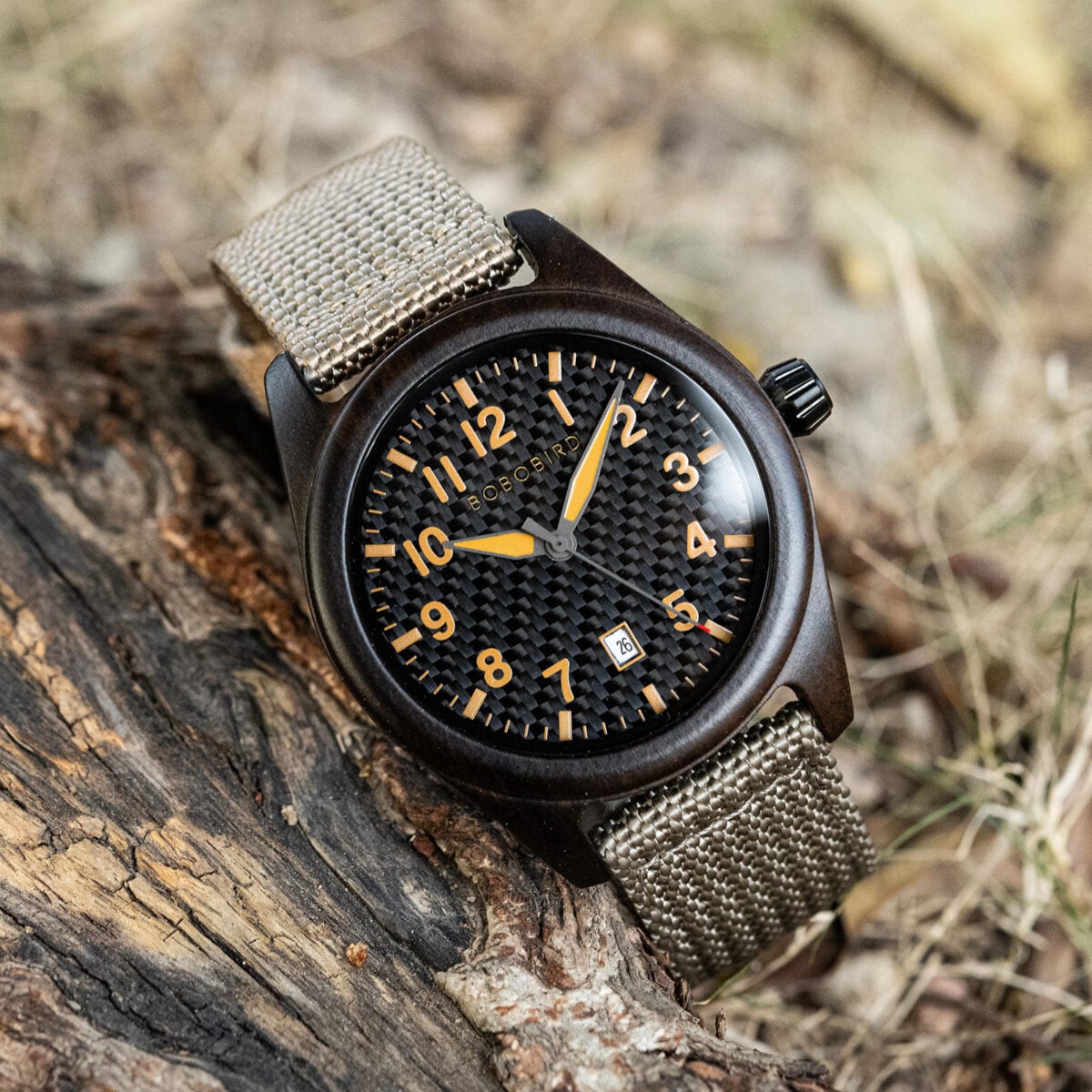 BOBOBIRD Ebony Wood Case Black Nylon Watch_9 BOBOBIRD Ebony Wood Case Black Nylon Watch_9