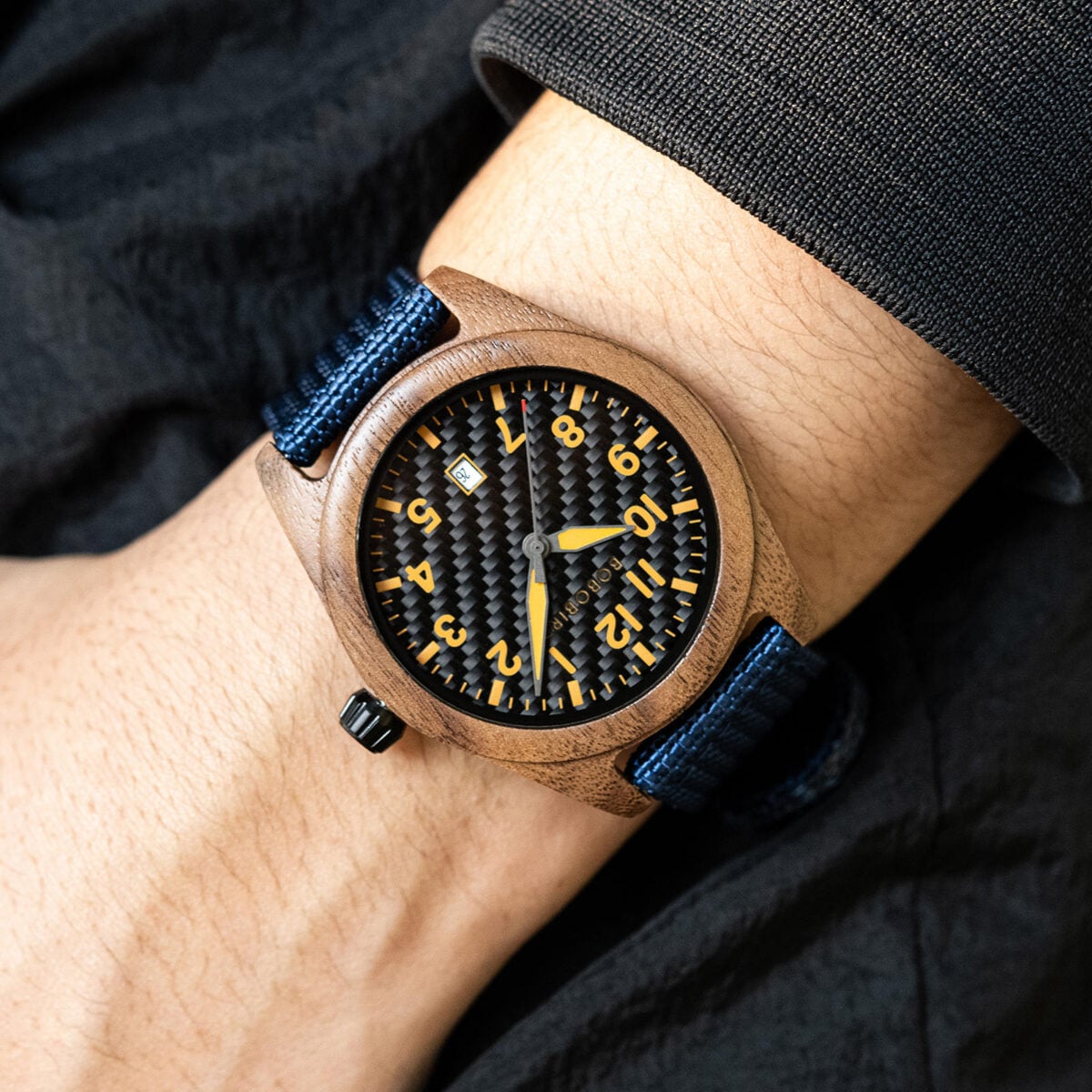 BOBOBIRD Walnut Wood Blue Nylon Band Wristwatch_1_14 BOBOBIRD Walnut Wood Blue Nylon Band Wristwatch_1_14