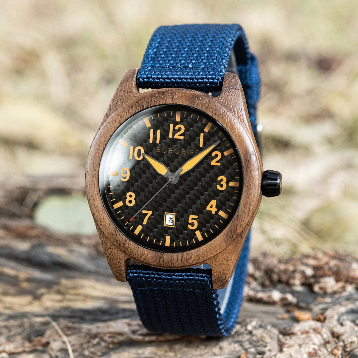 BOBOBIRD Walnut Wood Blue Nylon Band Wristwatch_1_15 BOBOBIRD Walnut Wood Blue Nylon Band Wristwatch_1_15
