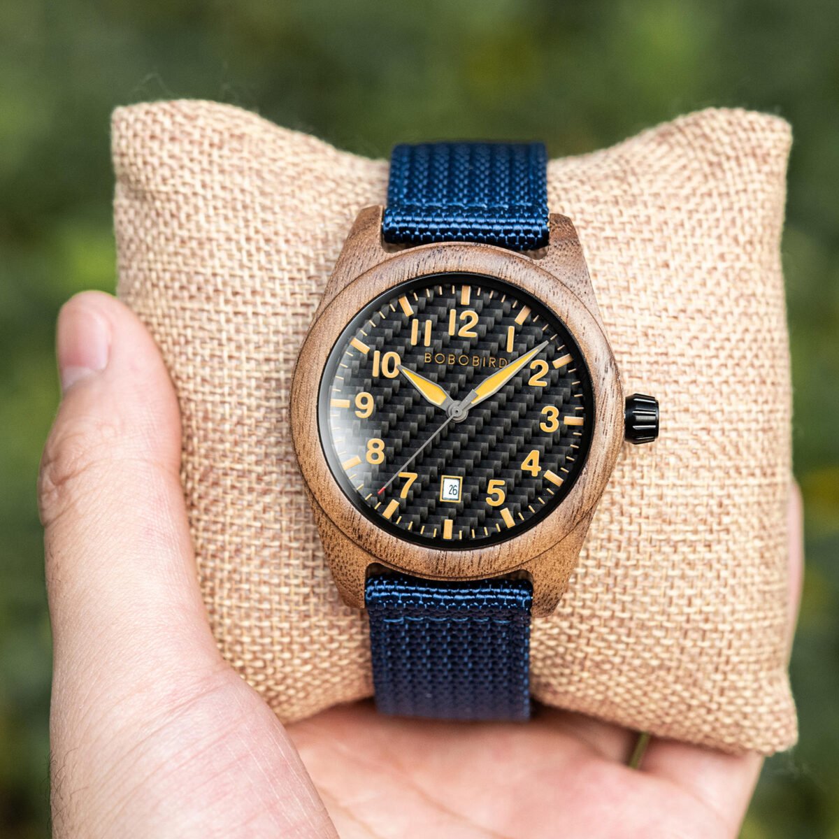 BOBOBIRD Walnut Wood Blue Nylon Band Wristwatch_1_2 BOBOBIRD Walnut Wood Blue Nylon Band Wristwatch_1_2