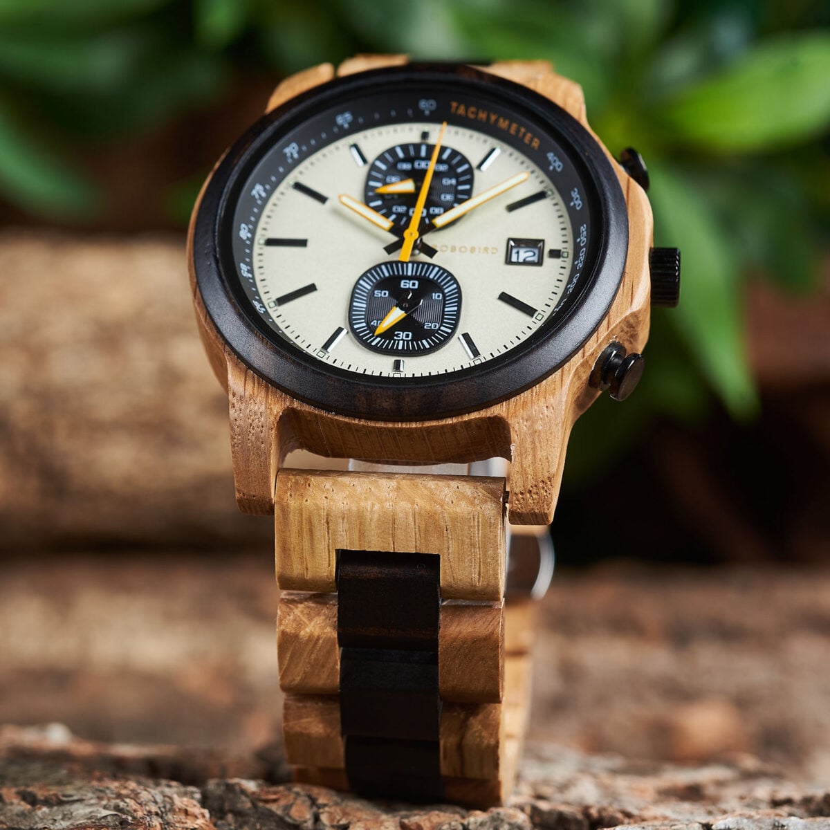 BOBOBIRD Wooden Chronograph Watch for Men - Tachymeter & Date Display_44 BOBOBIRD Wooden Chronograph Watch for Men - Tachymeter & Date Display_44
