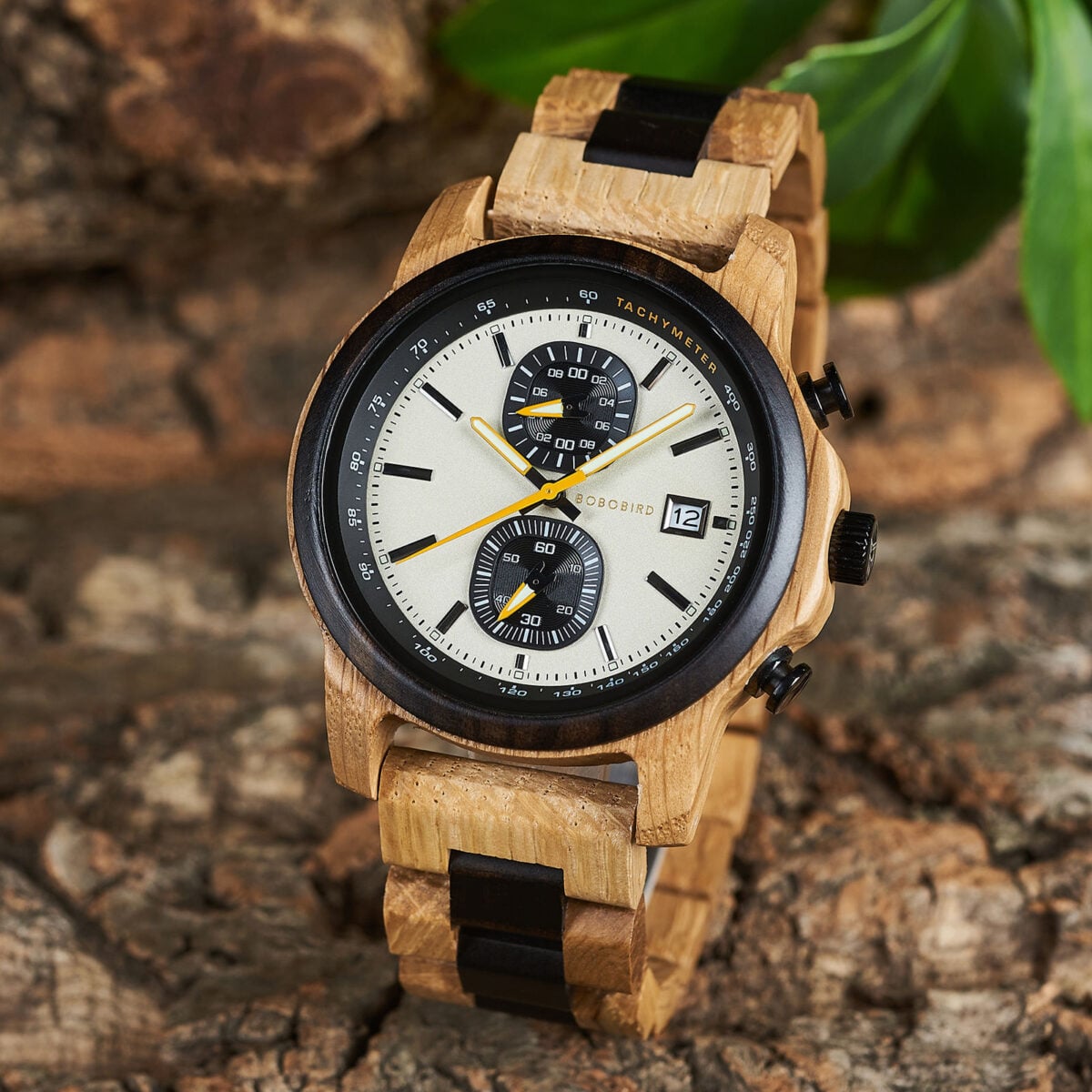 BOBOBIRD Wooden Chronograph Watch for Men - Tachymeter & Date Display_46 BOBOBIRD Wooden Chronograph Watch for Men - Tachymeter & Date Display_46