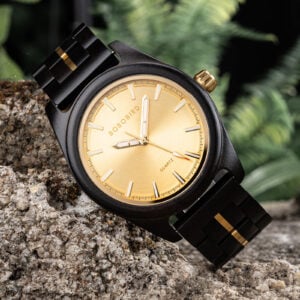 Nature's Palette Wooden Watch Collection Ebony Midnight Gold Edition Watch T164-1_10
