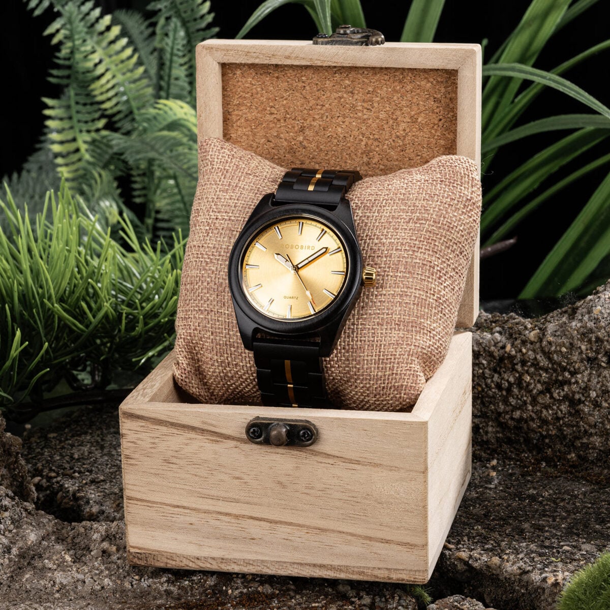 Nature's Palette Wooden Watch Collection Ebony Midnight Gold Edition Watch T164-1_13 Nature's Palette Wooden Watch Collection Ebony Midnight Gold Edition Watch T164-1_13