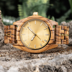 Nature's Palette Wooden Watch Collection Zebrawood Golden Hour Aesthetic Watch T164-4_6