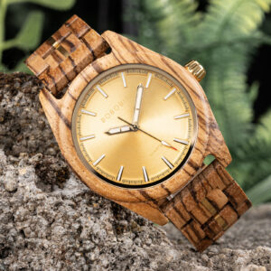 Nature's Palette Wooden Watch Collection Zebrawood Golden Hour Aesthetic Watch T164-4_7