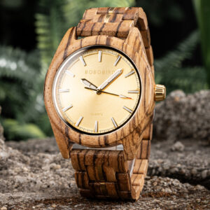 Nature's Palette Wooden Watch Collection Zebrawood Golden Hour Aesthetic Watch T164-4_8