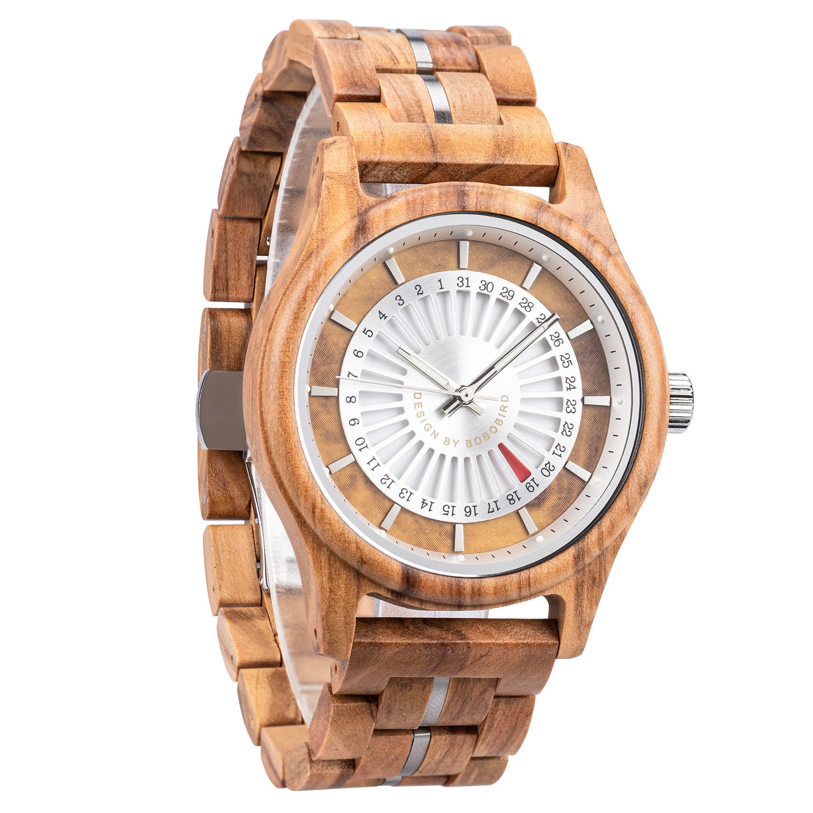 BOBO BIRD Olivewood Mens Watch – Silver Dial Minimalist Style GT163 2 2