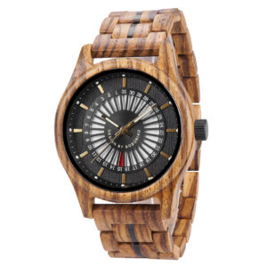 BOBO BIRD Zebrawood Men's Watch – Black Dial Rugged Elegance GT163-4