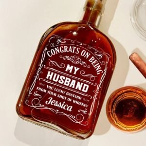 Congrat Being My Husband - Personalized Custom Whiskey Bottle (2)