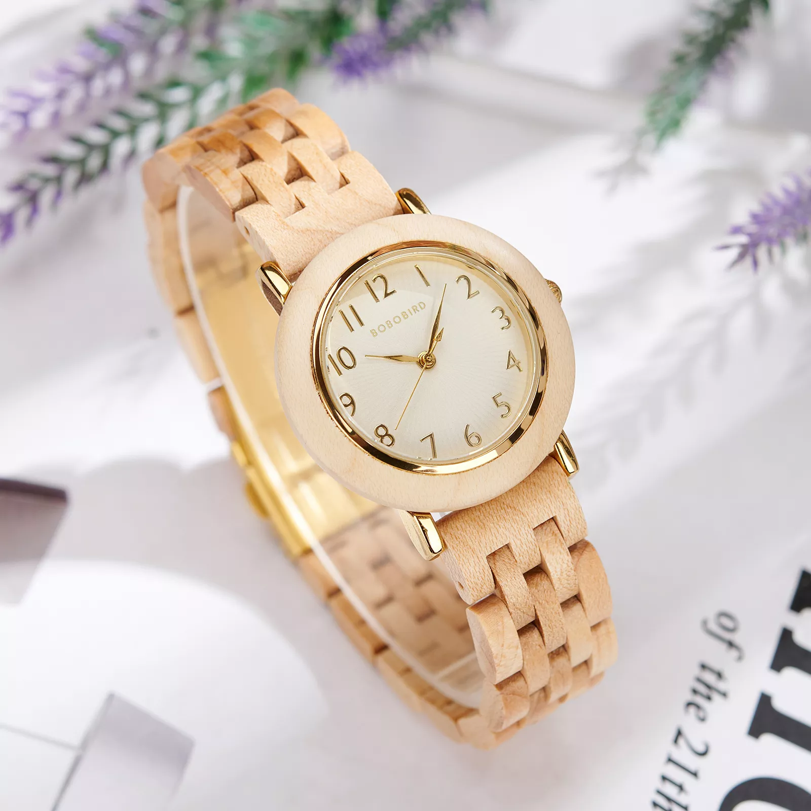 Maple Women’s Wooden Watch Arabic Dial 33 mm – Alba