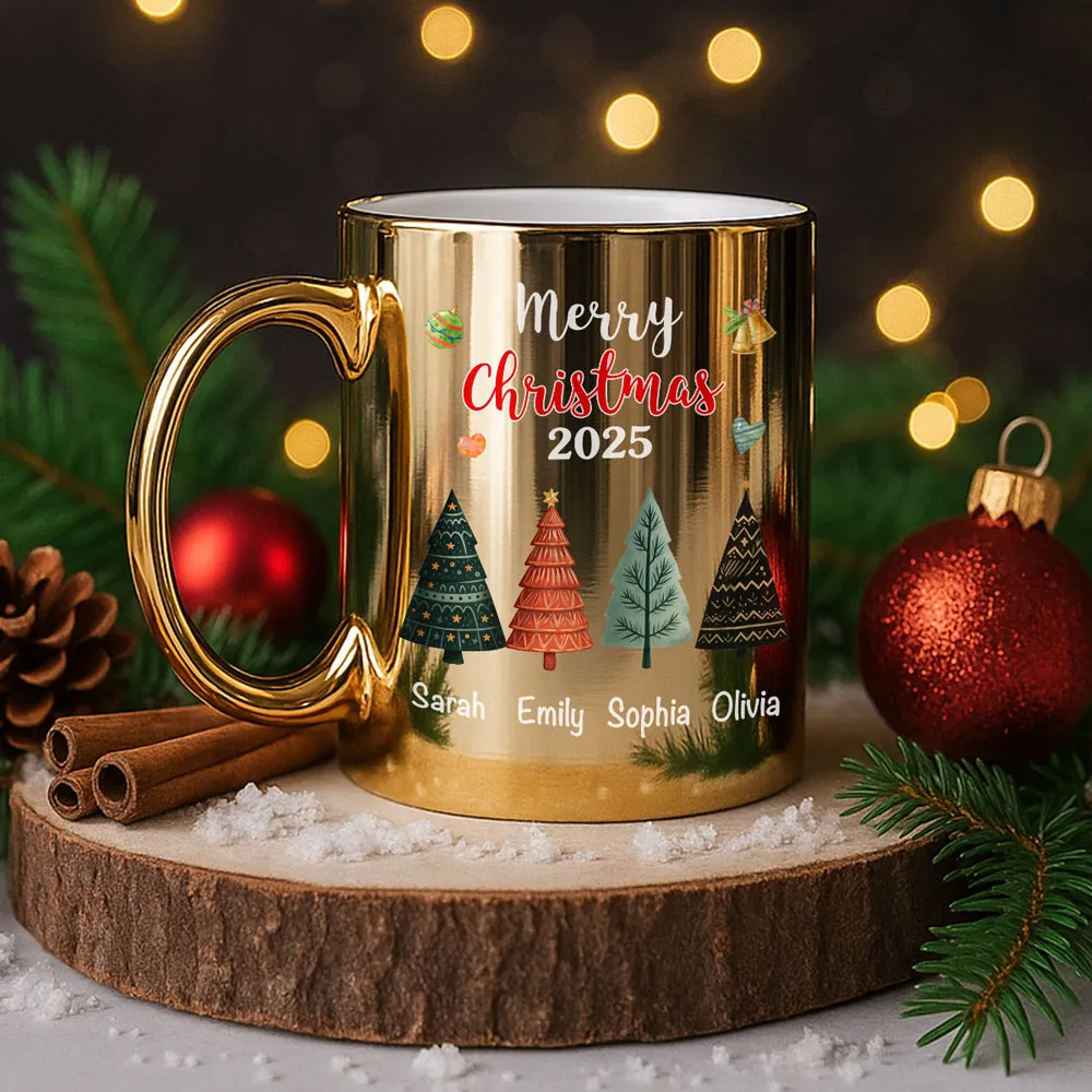 Personalized Custom Metallic Mug - Merry Christmas 2025