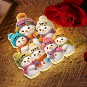 Personalized Snowman Family Acrylic Light Box (2) Personalized Snowman Family Acrylic Light Box (2)