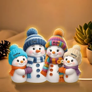 Personalized Snowman Family Acrylic Light Box (2)
