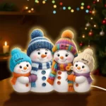 Personalized Snowman Family Acrylic Light Box 3