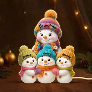 Personalized Snowman Family Acrylic Light Box (4)