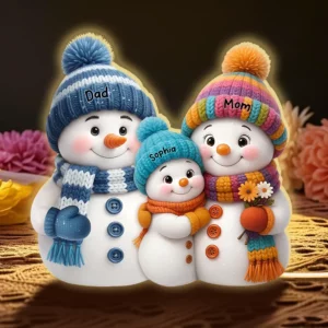 Personalized Snowman Family Acrylic Light Box (7)