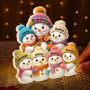 Personalized Snowman Family Acrylic Light Box (8)