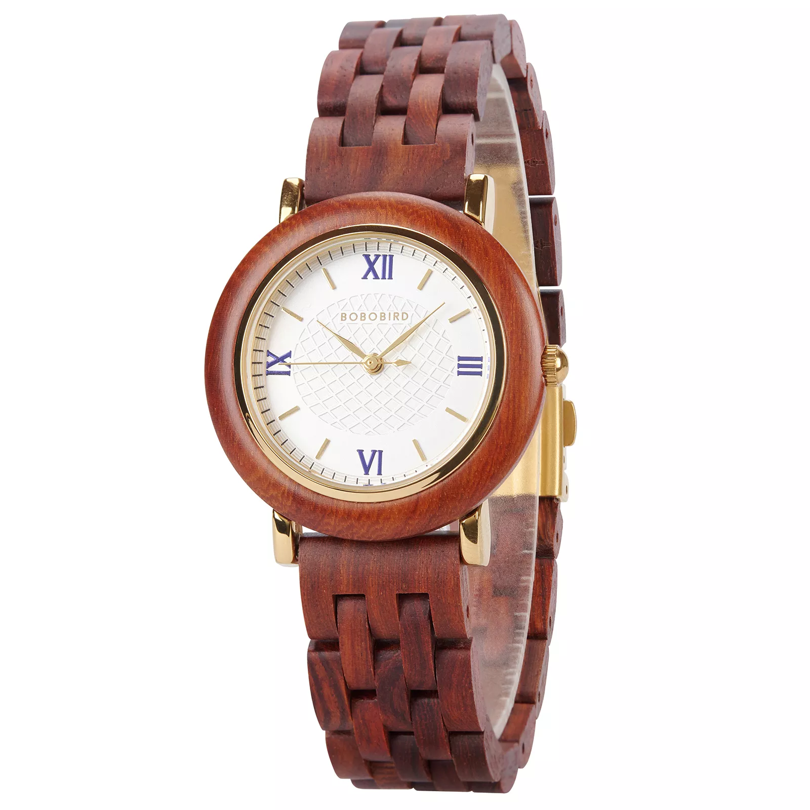 Red Sandalwood Women’s Wooden Watch Roman Dial 33 mm Rubina (17)