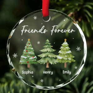 Personalized Custom Glass Ornament - Our Friendship Sparkles Every Christmas (1)