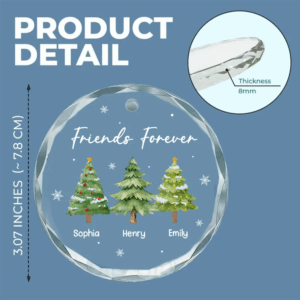 Personalized Custom Glass Ornament - Our Friendship Sparkles Every Christmas (5)