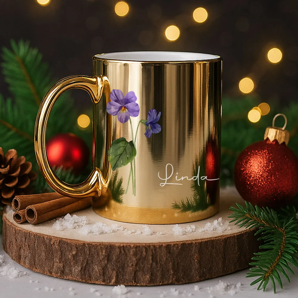 Personalized Custom Metallic Mug - You Are The Most Beautiful Flower