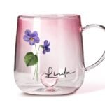 Personalized Custom Pink Gradient Glass Mug 1