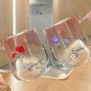 Personalized Custom Pink Gradient Glass Mug (1)