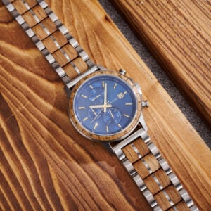 Whiskey Barrel Wood Watch American Oak Wood Handmade Classic Blue (9)