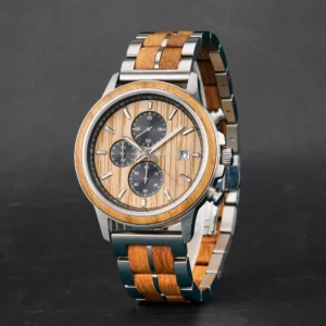 BOBO BIRD Wooden Watches for Men Canopy Whiskey Barrel Wood Steel