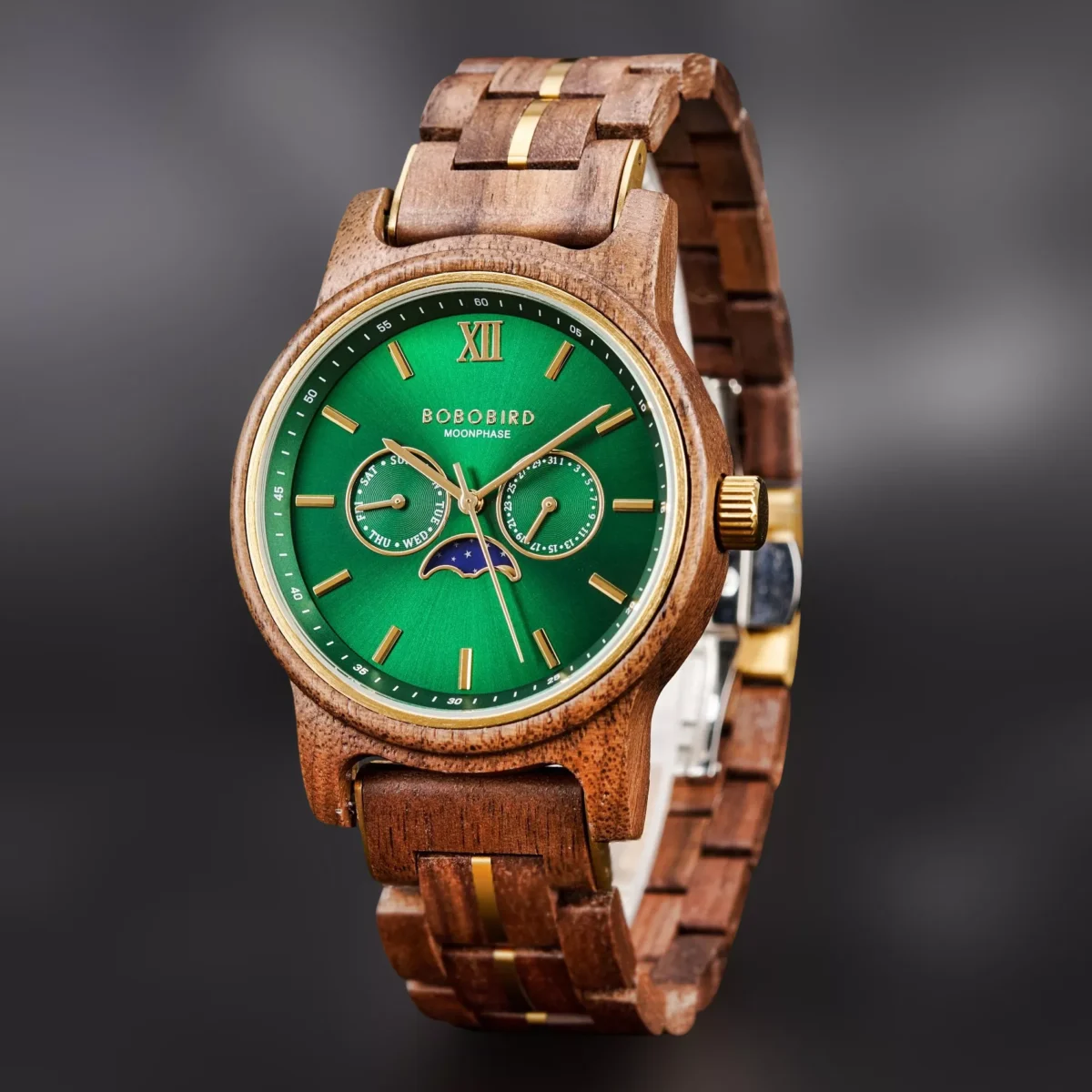 BOBO BIRD wooden watches Celeste Walnut Aurora