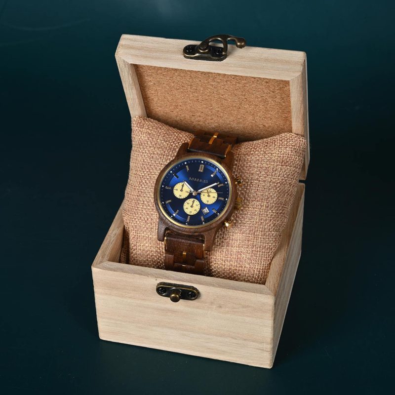 The Classic Collection Handmade Walnut Blue 44MM Limited Edition - Heroes_5